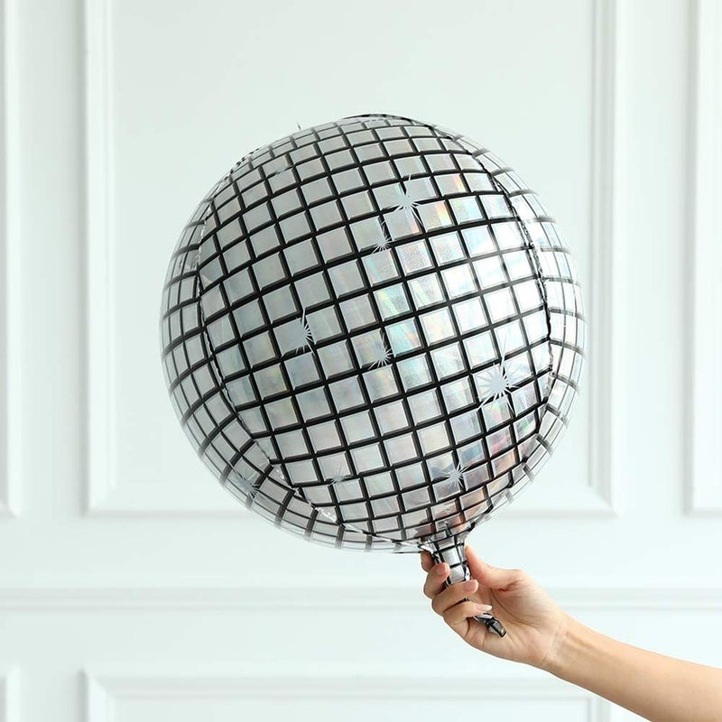 GIHOO Black Silver Balloon Garland Arch Kit, 139pcs 4D Disco Foil Balloons Silver Metallic Balloons with 16Ft Strip for New Year Bouquet Wedding Baby Shower Birthday Disco Dance Party Decorations - Image 5